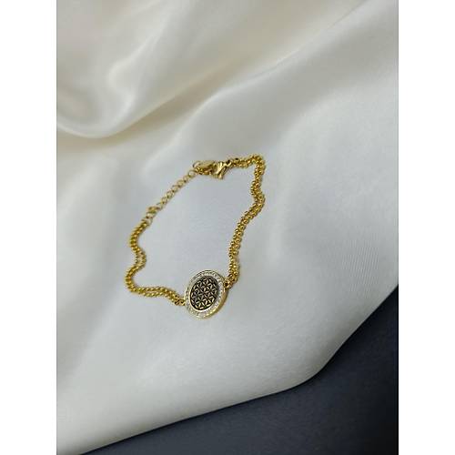 Zirkon Ta�l� Ya�am �i�e�i Model �elik Zincir Bileklik