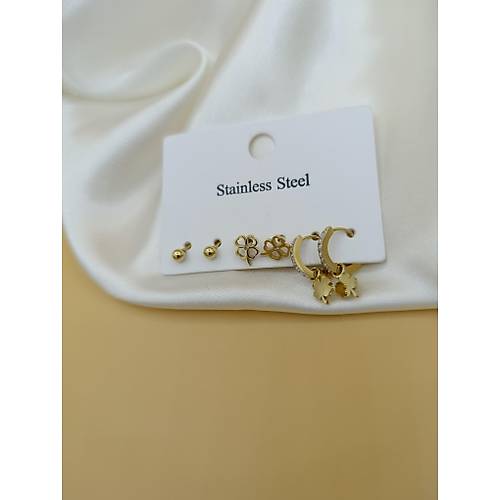 Zirkon Ta�l� Yonca ve Top�uk Model �oklu �elik K�pe