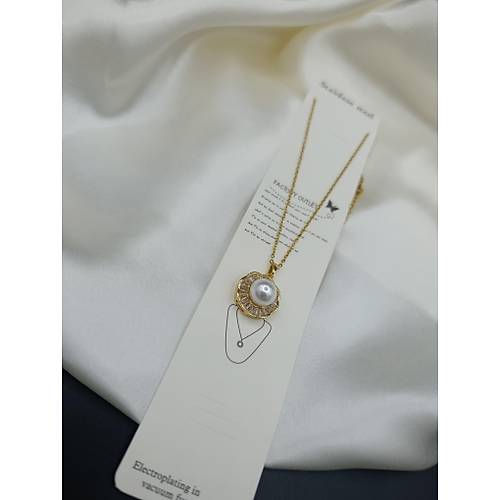 Zirkon Ta�l� G�ne� Model �ncili �elik Kolye