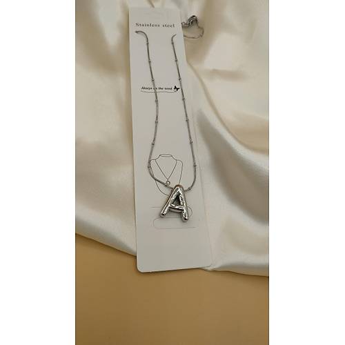Balon A Harfli �elik Zincir Kolye