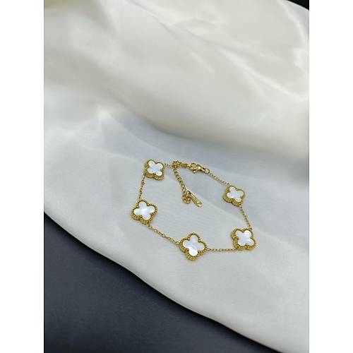 Gold - Sedef Model Van Cleef elik Bileklik
