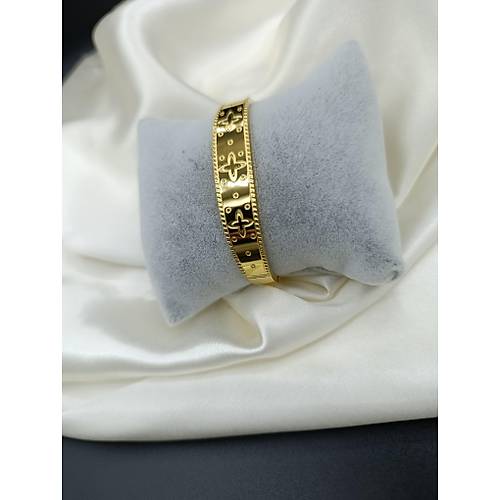 Yonca Desenli elik Kelepe Bileklik