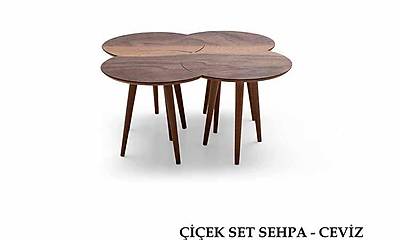 �i�ek Set Sehpa-Ceviz