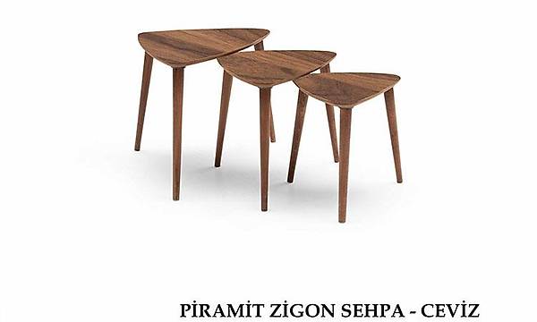 Piramit Zigon Sehpa-Ceviz