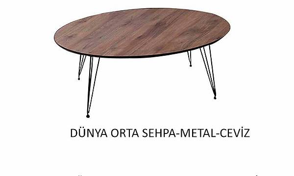 Dnya Orta Sehpa-Metal/Ceviz