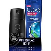 Axe Black Erkek Deodorant Sprey 150 ml + Clear Men Þampuan Cool Sport 180 ml Set