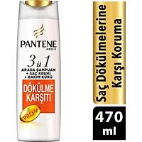 Pantene Sa Dklmelerine Kar Etkili 470 ml 3' 1 Arada ampuan ve Sa Bakm Kremi