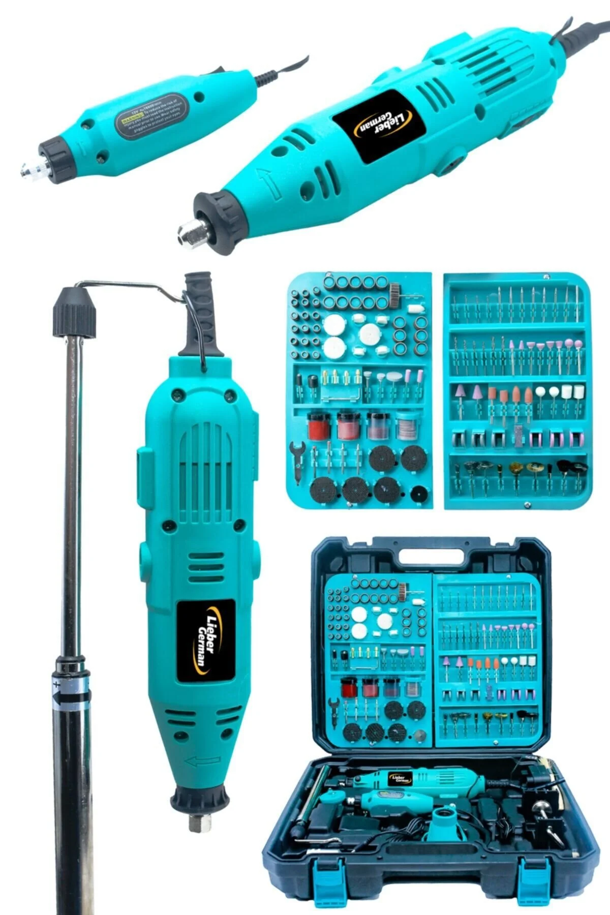 Lieber 400W 352 Parça Hobi Gravür Seti | 60.000 RPM Mini Taşlama Makinesi
