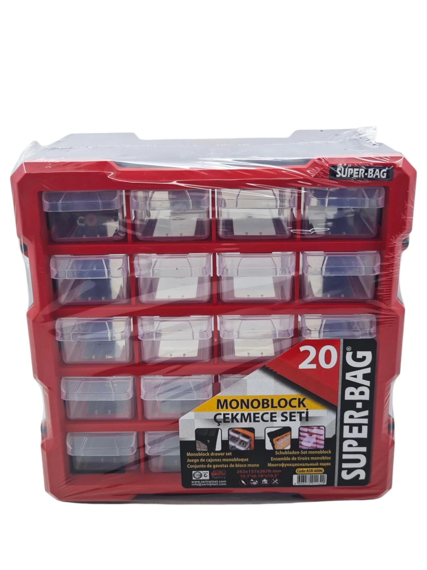 ASR-6006 Monoblok 20 Çekmeceli Organizer Seti