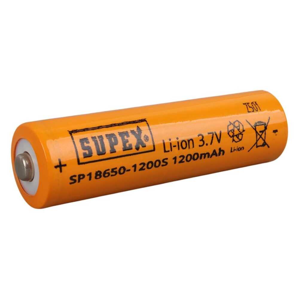 SUPEX 18650 3.7V 1200mAh Li-ion Şarjlı Pil - Kutup Başlı