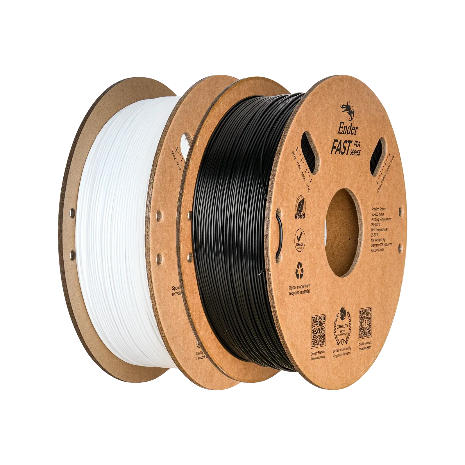 Creality Ender Fast PLA Filament Siyah+Beyaz ( Black+ White )2'li Paket
