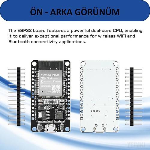 ESP32 DevKit V1 CP2102 WiFi + Bluetooth Geli�tirme Kart� (ESP32-WROOM-32)