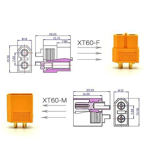 XT60 Konnekt�r (XT-60 Di�i, Erkek Set)