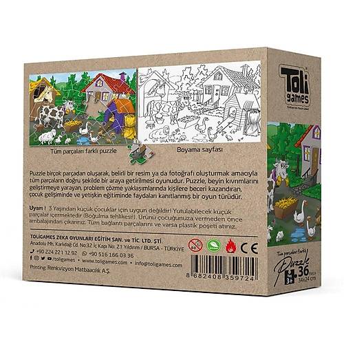 �iftlik Hayvanlar� - 36 Par�a Puzzle