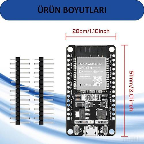 ESP32 DevKit V1 CP2102 WiFi + Bluetooth Geli�tirme Kart� (ESP32-WROOM-32)