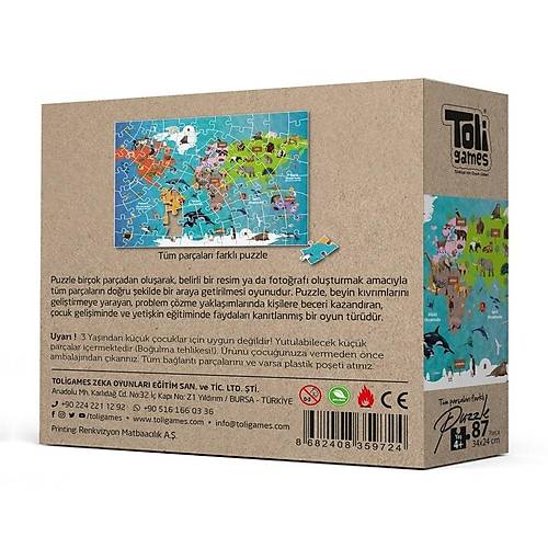 D�nya Hayvanlar� - 87 Par�a Puzzle