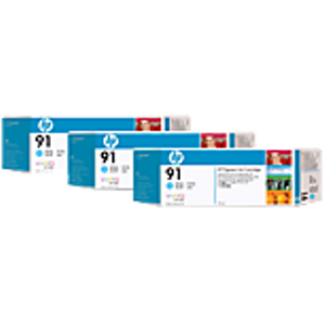HP 91 Light Cyan Ink Cartridge 3-pack - 3 ink cartridges 775 ml each, not for individual sale C9486A