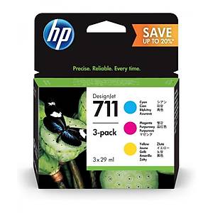 HP 711-P2V32A Orjinal Kartu� 3'L� Paket Camg�be�i/Macenta/Sar�