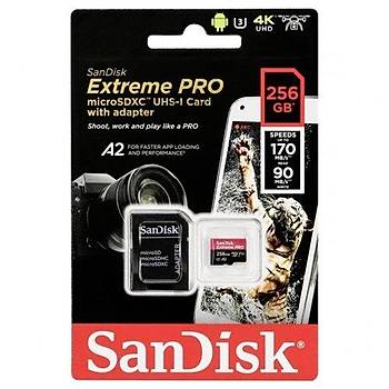 Sandisk 256GB 170mb/Sn Extreme Pro MicroSD Kartý