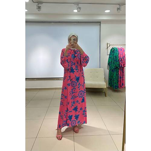 Pembe Desenli Elbise