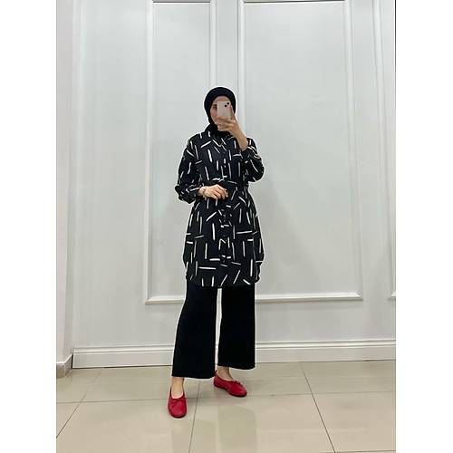 Siyah Krep Pantolon
