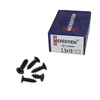 Ahap Sunta Vidas 3.5X18 Siyah (1000 Adet) (Meridyen)