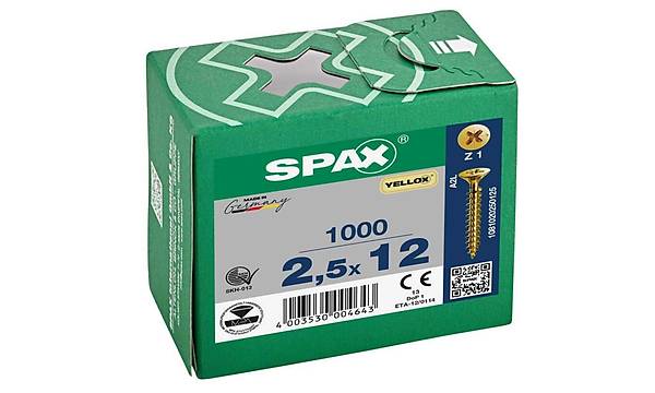 Ahap Sunta Vidas 2.5X12 Sar Kaplama (1Pk:1000 Adet) (Spax)
