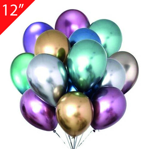 Balonevi Balon 12" Krom Karışık 50 Li