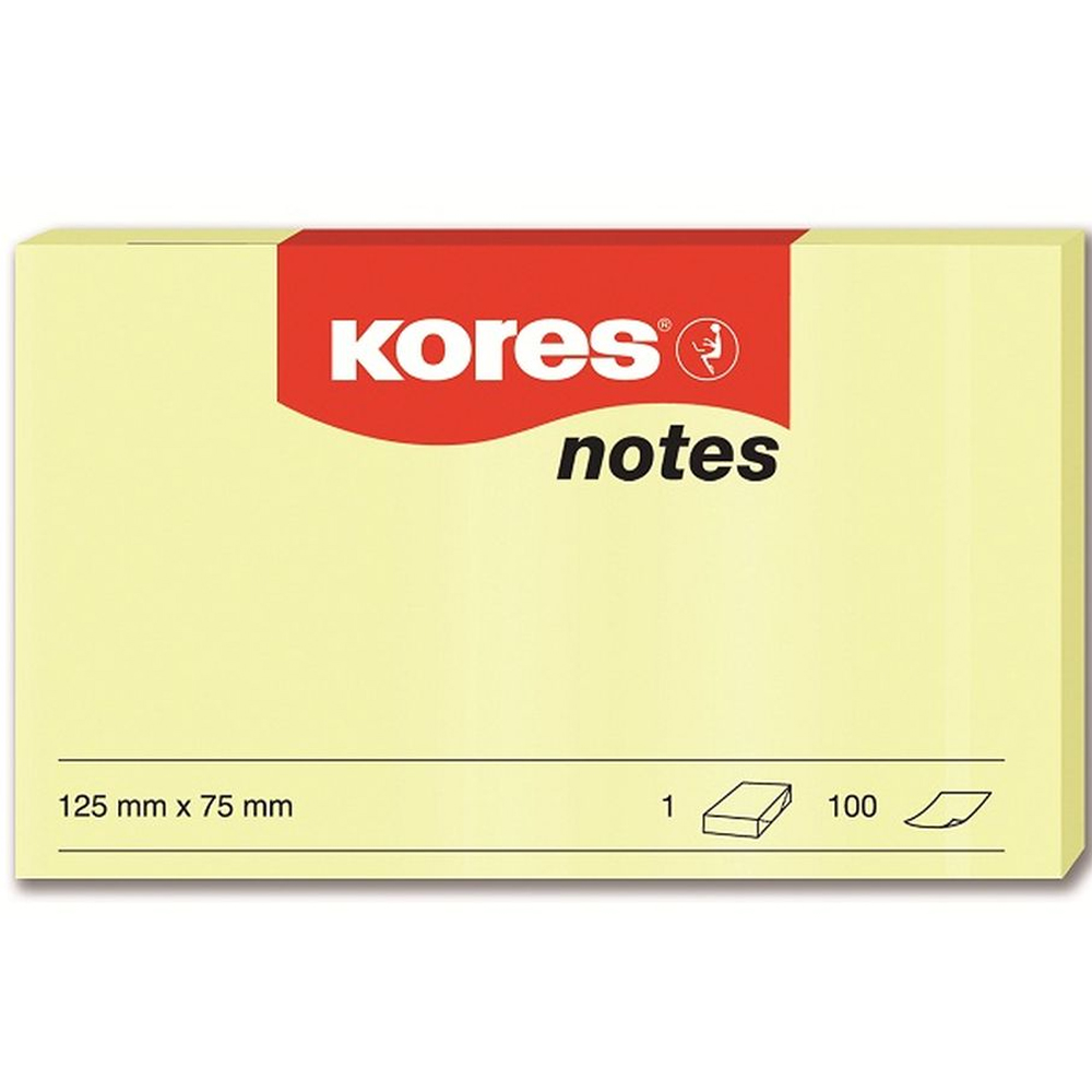 Kores Yapışkanlı Not Kağıdı Sarı 125x75 MM 100 Syf