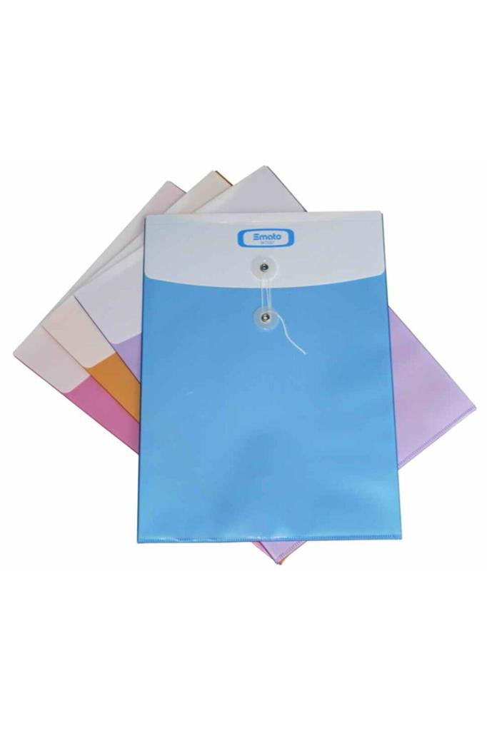 Smato Dosya İpli Ekstra Bölmeli Şeffaf Mavi (12 li paket,Sadece Mavi) W 7537
