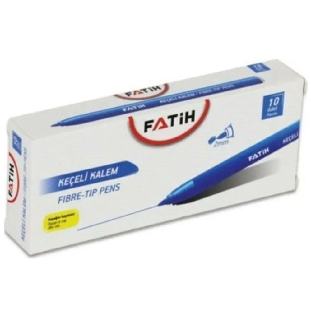 Fatih Keçeli Boya Kalemi Ofis Tipi Mavi 34030--10 lu
