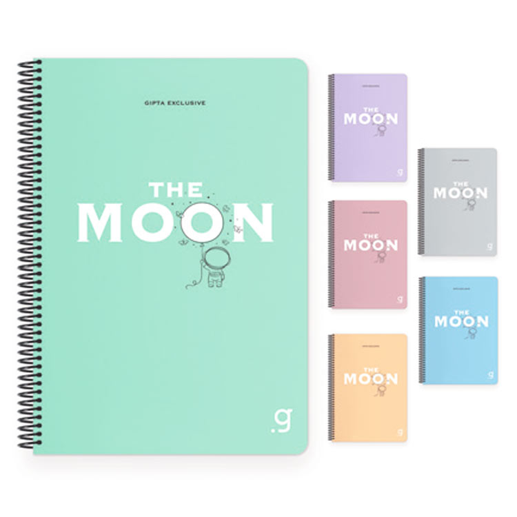 Gıpta Moon Spiralli Plastik Kapak Defter A4 80 YP Çiz. 6956