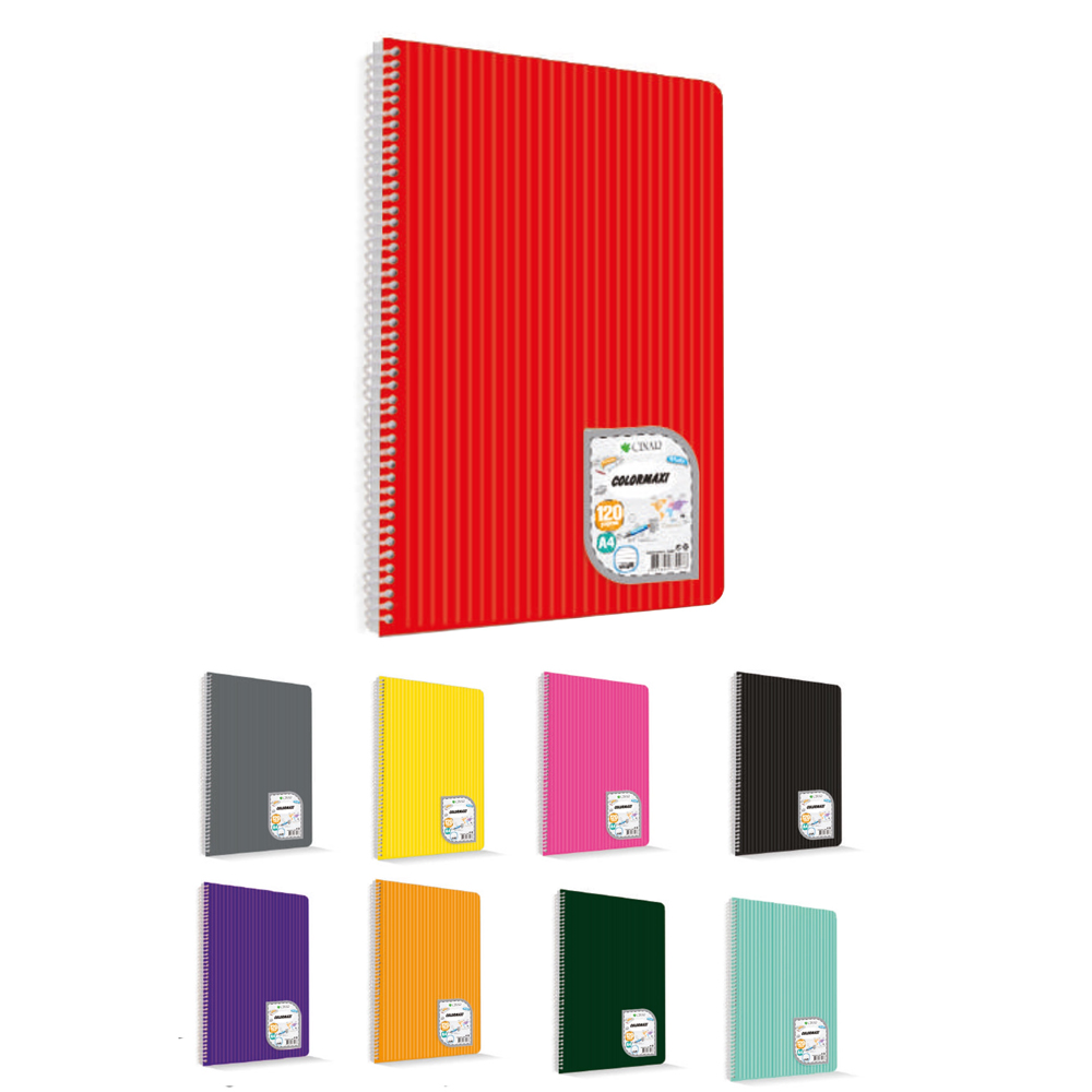 Çınar Colormaxi Spiralli Defter Plastik Kapak Çizgili 60 YP (12 adet fiyatıdır)A4 60/1 73013