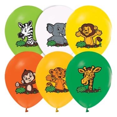 Balonevi Balon 4+1 Safari Baskılı 12" 8 Li