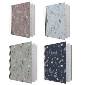 Dilman Flower Spiralli Defter 16x22 80 YP Çizgili 6191