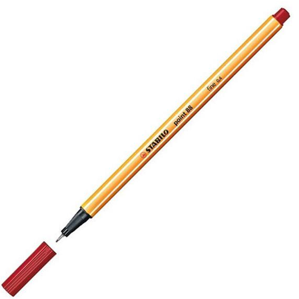 Stabilo Keçe Uçlu İnce Kalem 88 Point 0.4 MM Koyu Kırmızı (10 adet) 88/50