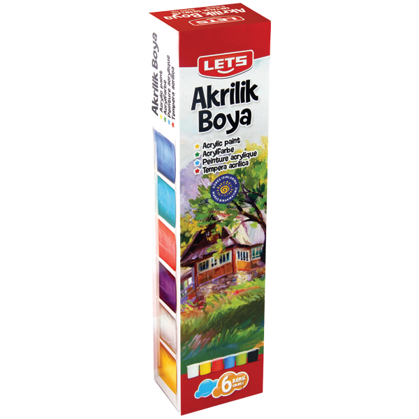 Lets Akrilik Boya 6 LI 25 ML Ana Renkler L-5200
