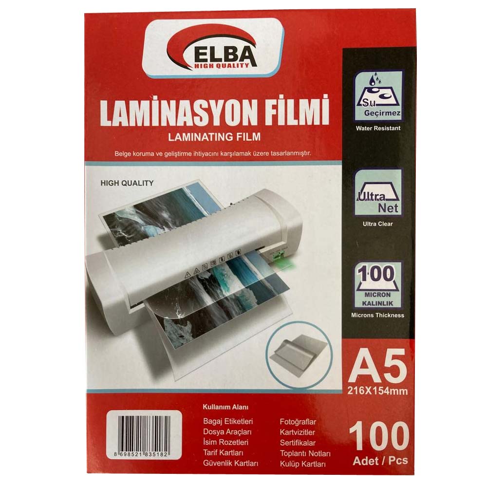 Elba Laminasyon Filmi A5 100 Mıc (100 Lü) 154x216