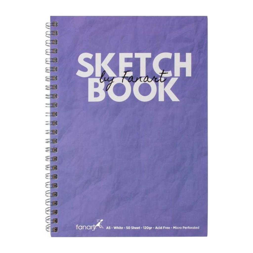 Fanart Academy Sketch Book 120 GR Spiralli 50 YP A5 Mor 8672