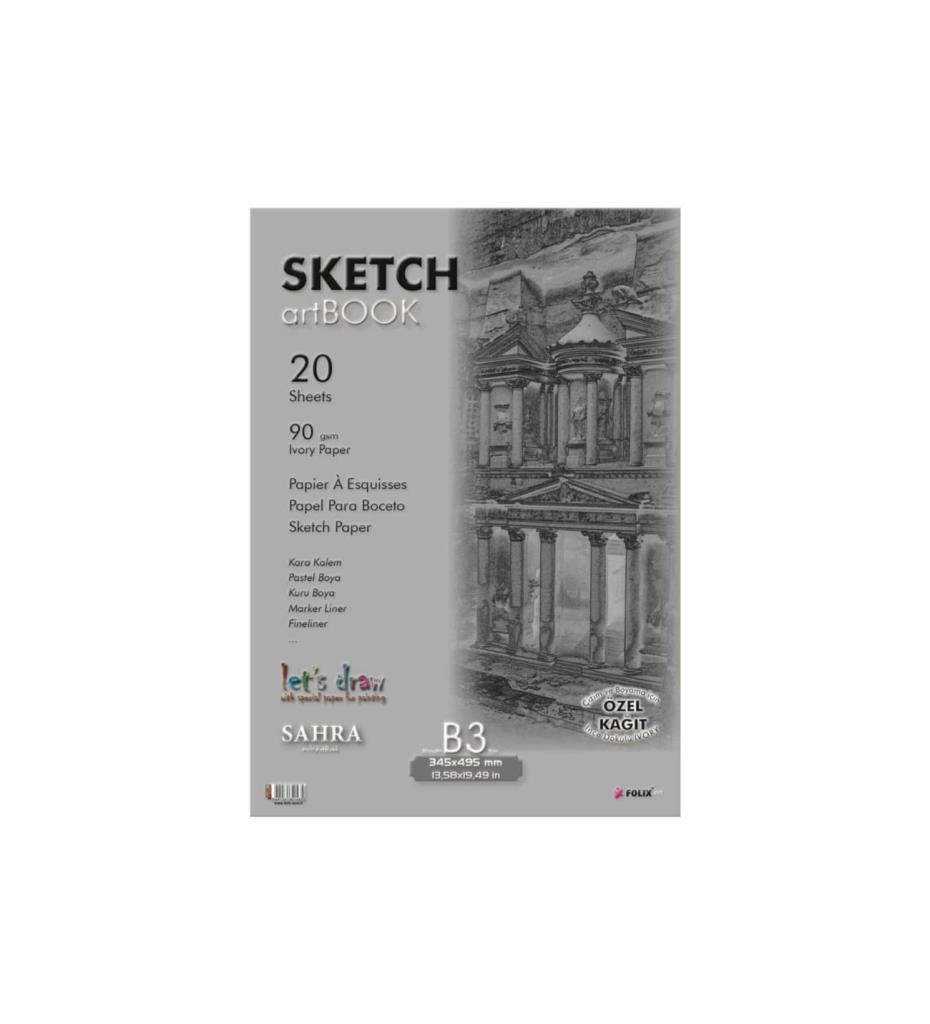 Sahra Bloknot Tutkallı Ivory Kağıt 34,5x49,5 CM 90 GR
