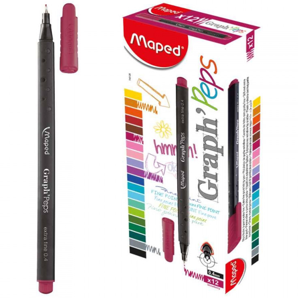 Maped Fineliner Graph 0.4 MM Koyu Pembe (12 Lİ) 749126