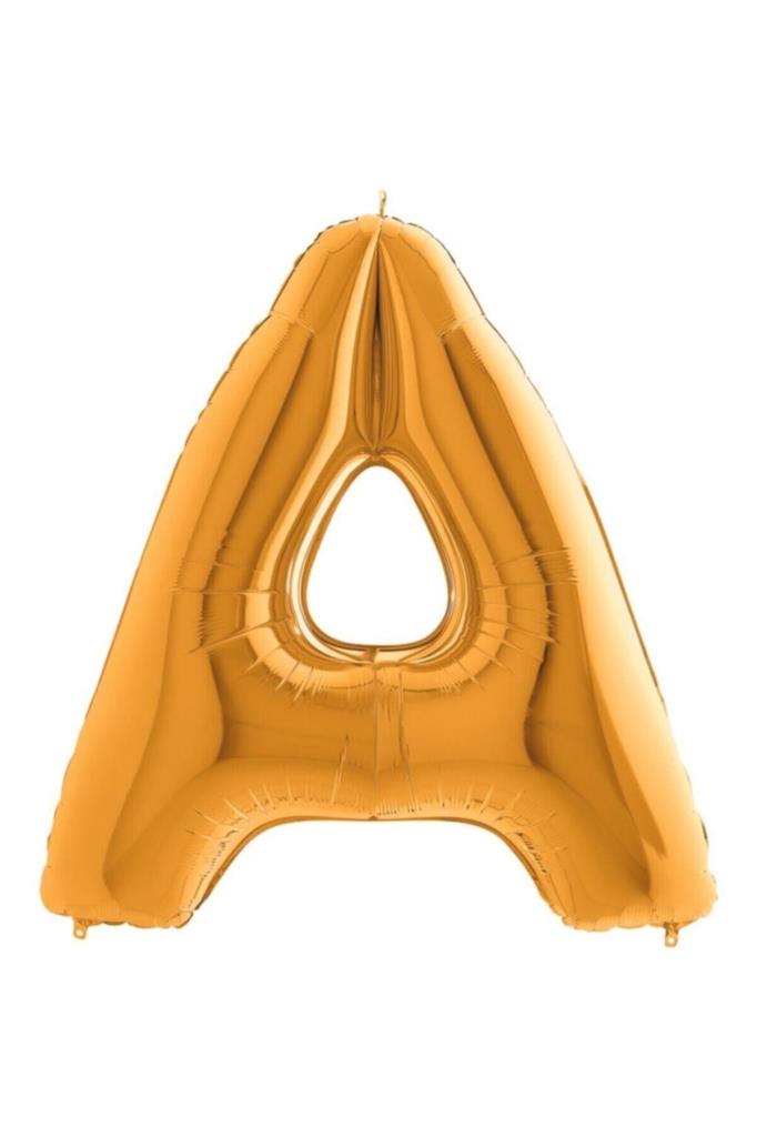 Nedi folyo balon 100 cm harf Şişirilmemiş altın (a harfi) 02125