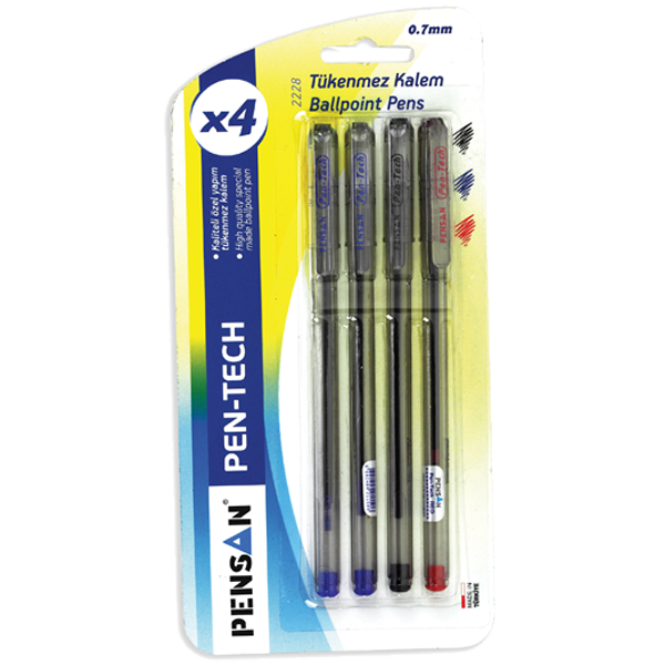 Pensan Tükenmez Kalem Pen Tech 0.7 MM Kırmızı 2228 ( 12 ADET )