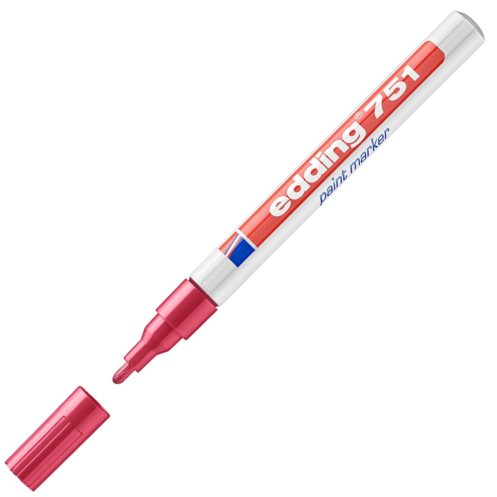 Edding Markör Boya Dekor Yuvarlak Uçlu 1-2 MM Kırmızı 751 (10 adet)
