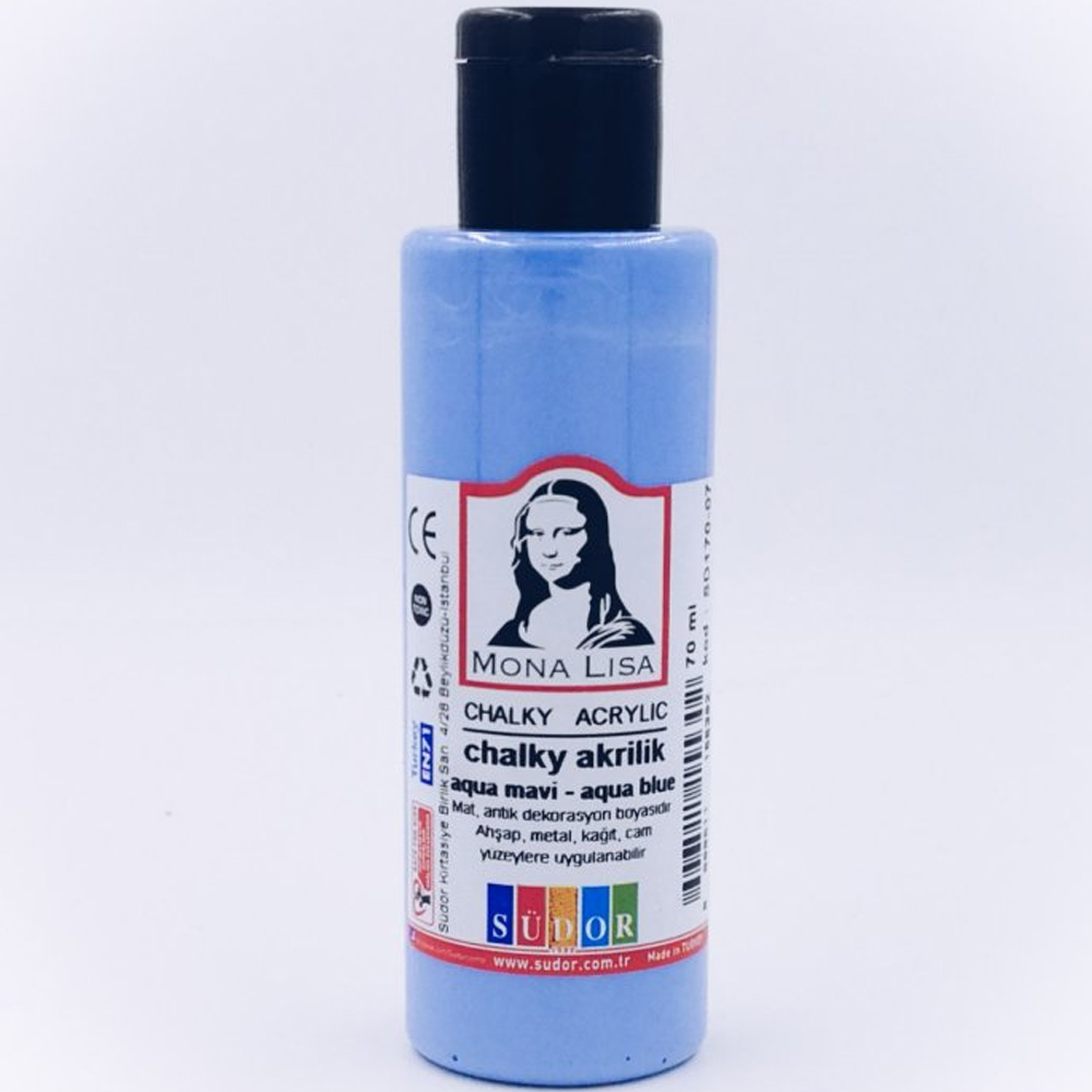 Monalisa Akrilik Boya Chalky 70 ML Aqua Mavi SD170-07  (12 adet)
