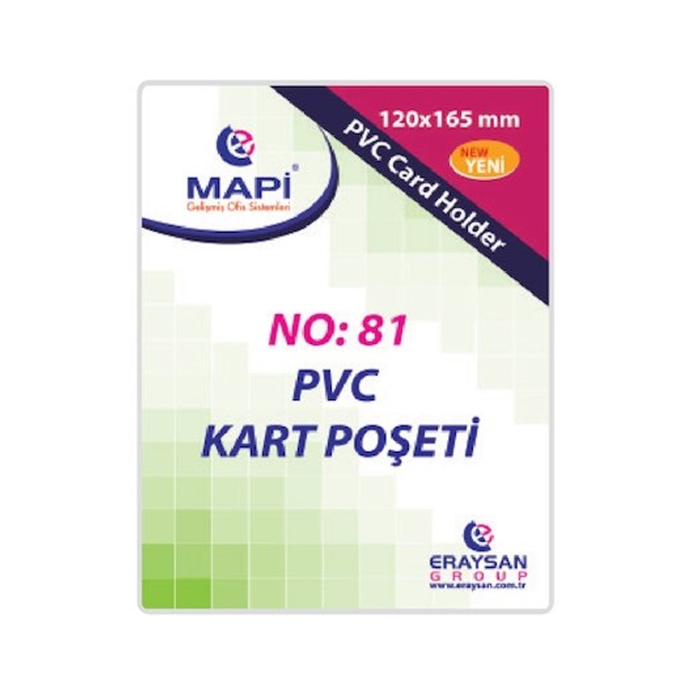 Mapi Kart Poşeti Dikey PVC NO:81 165x120 (100 lü) Şeffaf 910 10 40