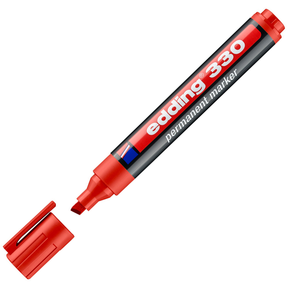 Edding Markör (10 adet)Permanent Kesik Uçlu 1-5 MM Kırmızı 330