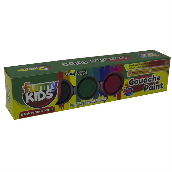 Funny Kids Guaj Boya 25 ML 6 Lı Set