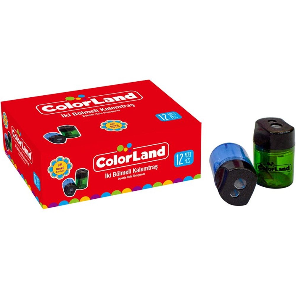 Colorland Kalemtıraş İki Bölmeli Çift Renkli 1 Li COLOR-KLT21