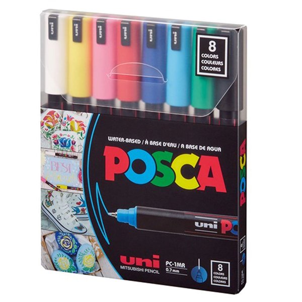 Uni-Ball Posca 8.0 Su Bazlı Poster Markörü Metalik Renk 7+1 PC-8K 8P